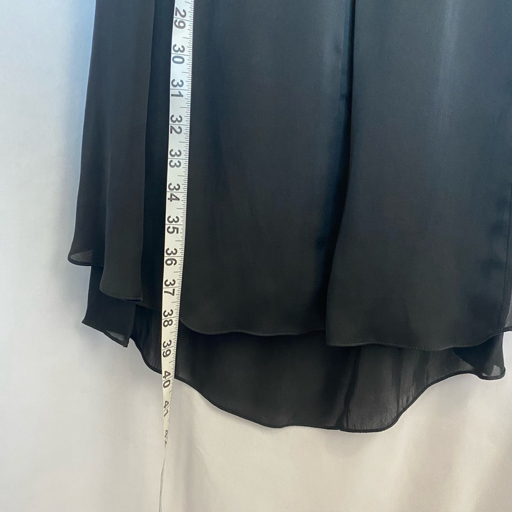 Theyskens' Theory Black Layered Silk Mini Dress Blouson Women's Medium - Picture 8 of 17